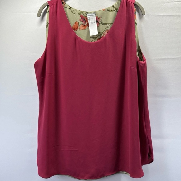 Chicos Women's Reversible Tank Top
Large Floral & Solid Pink Pullover
Sleeveless - Picture 3 of 7